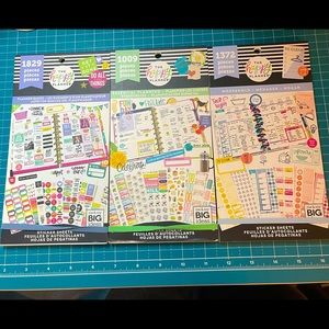 3 Happy Planner sticker books- basics & household